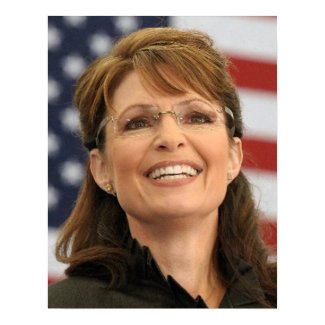 Sarah Palin Smiling with Flag print