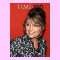 Sarah Palin TIME100 on red background Print