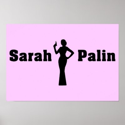 Black And White United States Flag. Sarah Palin US Flag Poster by