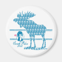 Sarah Palin with Moose Art Refrigerator Magnets