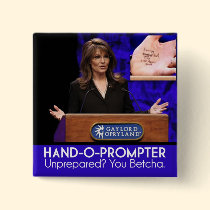 Sarah Palin's Teleprompter: The Hand-o-Prompter buttons