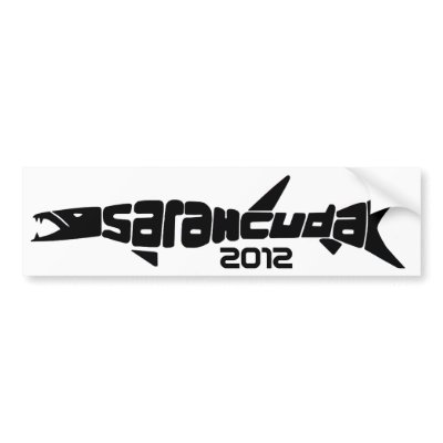 Sarahcuda Black Bumper Sticker by SarahCudaStore