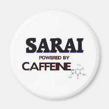 Sarai powered by caffeine fridge magnets