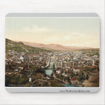 Sarajcvo (i.e., Sarajevo), from the north, Bosnia, Mousepad