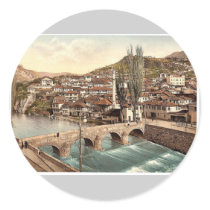 Sarajcvo (i.e., Sarajevo), looking toward Alifakov Round Stickers