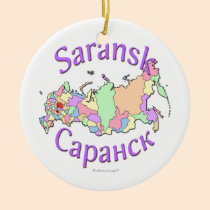 Saransk Russia Map Ornament ornaments