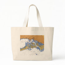 Sarasota, Florida Nautical Harbor Chart beach bag by sailorpatp Sarasota, Florida Nautical Harbor Chart beach bag