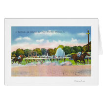 Saratoga Race Track Finish Line View Card