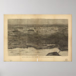 Saratoga Springs New York 1874 Antique Panorama posters
