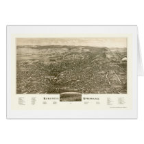 Saratoga Springs, NY Panoramic Map - 1888 Greeting Cards