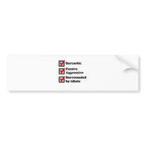 Sarcasm Checklist Bumper Sticker