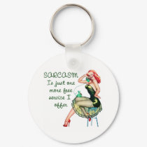 Sarcasm Pin Up Girl keychains by Stript Sarcasm Pin Up Girl keychains