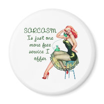 Sarcasm Pin Up Girl magnets by Stript Sarcasm Pin Up Girl magnets