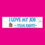 sarcastic I love my job bumper sticker