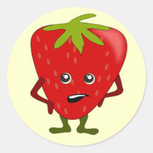 Sarcastic Strawberry: Bad Fruit Gang Round Stickers