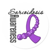 Sarcoidosis Awareness Gemstone Ribbon stickers