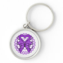 Sarcoidosis Butterfly Circle of Ribbons Key Chain