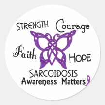 Sarcoidosis Celtic Butterfly 3 Round Stickers