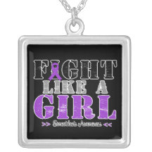 Sarcoidosis - Distressed Fight Like a Girl Custom Necklace