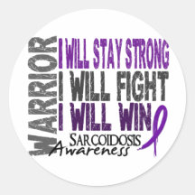 Sarcoidosis Warrior Round Sticker