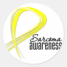 Sarcoma Awareness Grunge Ribbon Round Stickers
