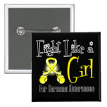 Sarcoma Cancer Cool Retro Fight Like a Girl buttons
