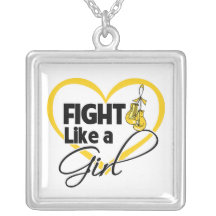 Sarcoma Cancer Fight Like a Girl Heart Personalized Necklace