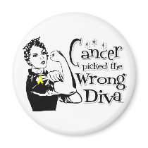 Sarcoma Cancer Picked The Wrong Diva Fridge Magnet