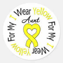 Sarcoma I Wear Yellow Ribbon For My Aunt Stickers