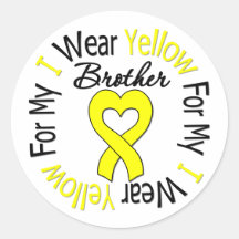 Sarcoma I Wear Yellow Ribbon For My Brother Stickers