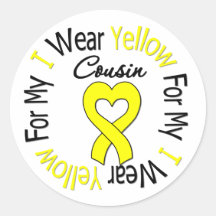 Sarcoma I Wear Yellow Ribbon For My Cousin Round Stickers