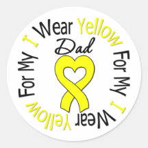 Sarcoma I Wear Yellow Ribbon For My Dad Stickers