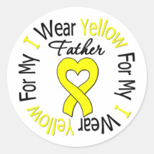 Sarcoma I Wear Yellow Ribbon For My Father Round Sticker