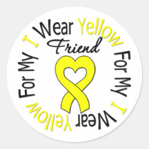 Sarcoma I Wear Yellow Ribbon For My Friend Sticker