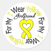 Sarcoma I Wear Yellow Ribbon For My Girlfriend Stickers