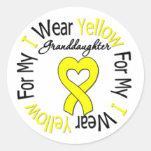 Sarcoma I Wear Yellow Ribbon For My Granddaughter Round Sticker