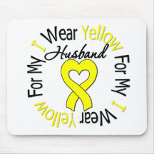 Sarcoma I Wear Yellow Ribbon For My Husband Mouse Mats