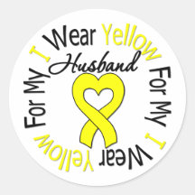 Sarcoma I Wear Yellow Ribbon For My Husband Sticker