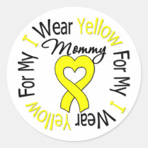 Sarcoma I Wear Yellow Ribbon For My Mommy Stickers