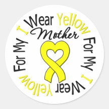 Sarcoma I Wear Yellow Ribbon For My Mother Round Sticker