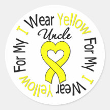 Sarcoma I Wear Yellow Ribbon For My Uncle Round Sticker