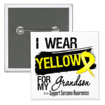 Sarcoma Ribbon For My Grandson Button