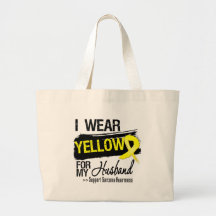 Sarcoma Ribbon For My Husband Canvas Bags