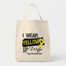 Sarcoma Ribbon For My Wife Canvas Bags