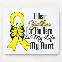 Sarcoma Ribbon My Hero My Aunt Mouse Pads
