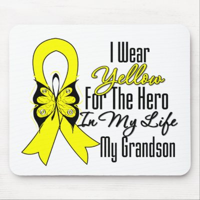 Sarcoma Ribbon My Hero My Grandson mouse mats