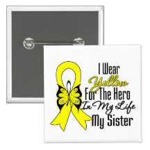 Sarcoma Ribbon My Hero My Sister Pinback Buttons