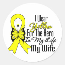 Sarcoma Ribbon My Hero My Wife Stickers