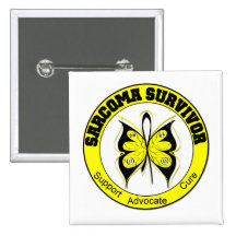 Sarcoma Survivor Butterfly Pinback Button