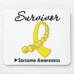 Sarcoma Survivor Gemstone Ribbon mousepads